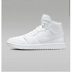 Αθλητικό μποτακι Air Jordan 1 Mid λευκο 